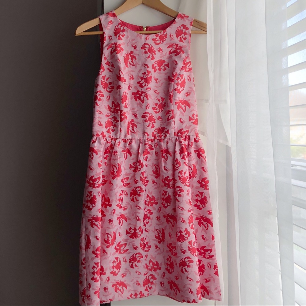 Kensie pink floral baby doll style dress